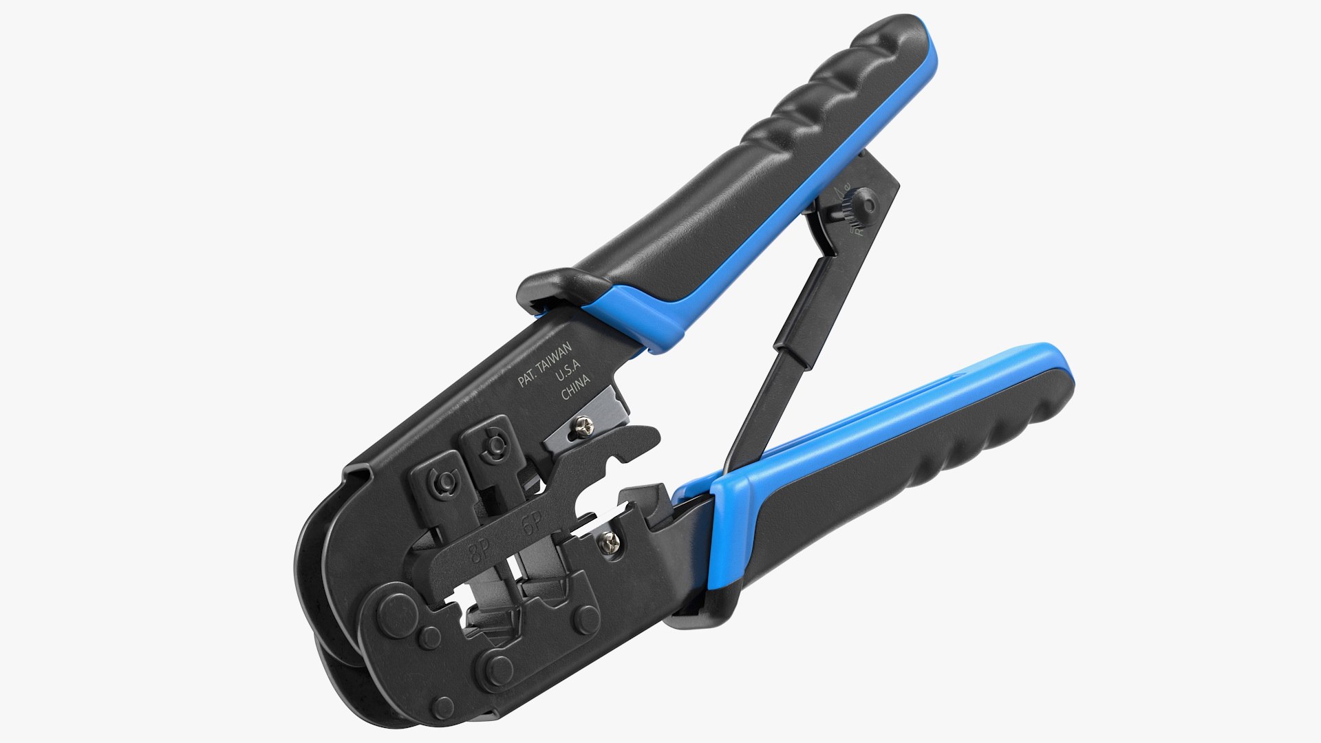 Multifunctional Network RJ45 Crimping Pliers Rigged 3D model preview