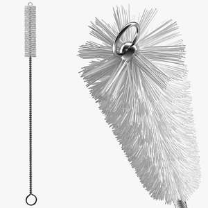 3D straw cleaning brush model