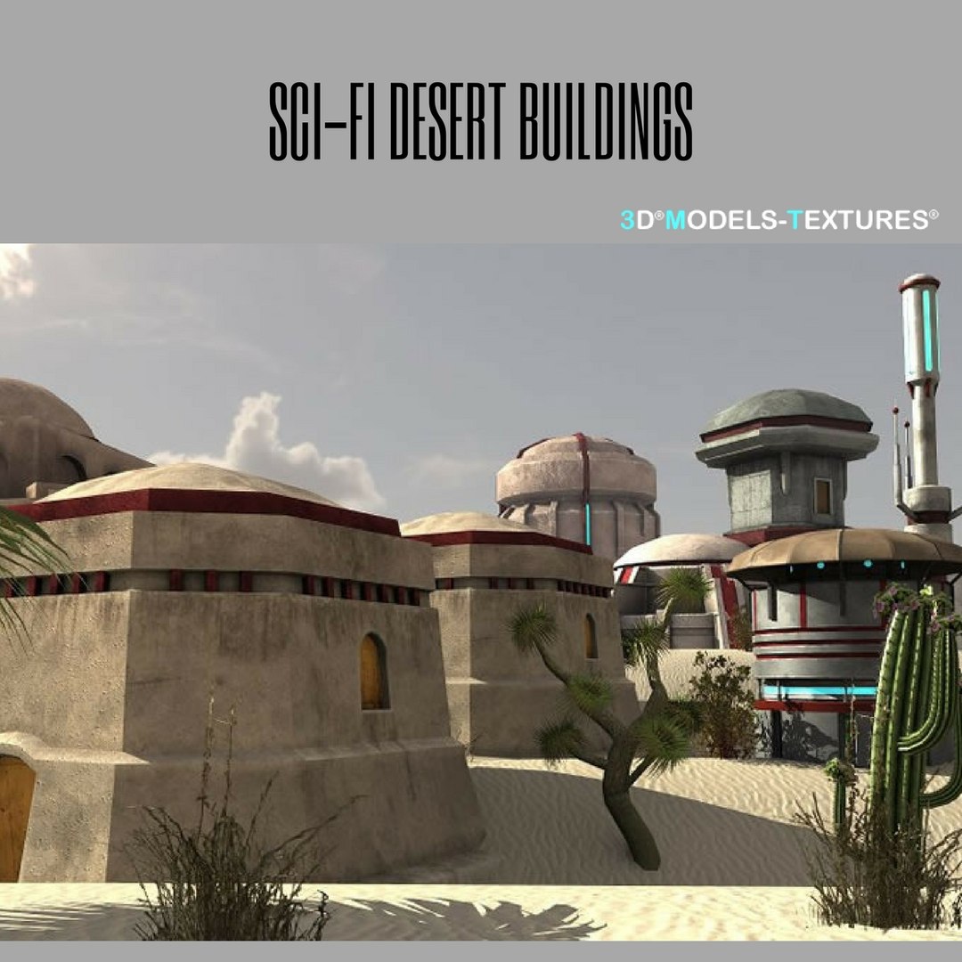 3D Sci-fi Desert Buildings Model - TurboSquid 1208078