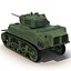 Stuart Light WWII US 탱크 3D 모델 M5A1