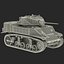 Stuart Light WWII US 탱크 3D 모델 M5A1
