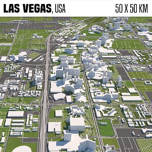 Las Vegas 50x50km 3D City Map