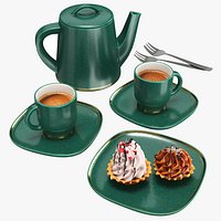Coffee set with tartlets