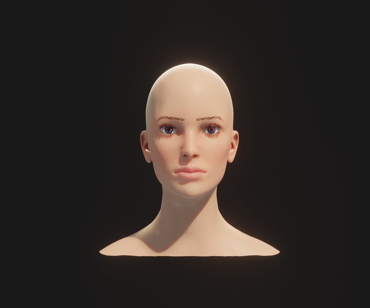 Realistic Female Head 3D Model Animated With Facial Expressions 3D ...