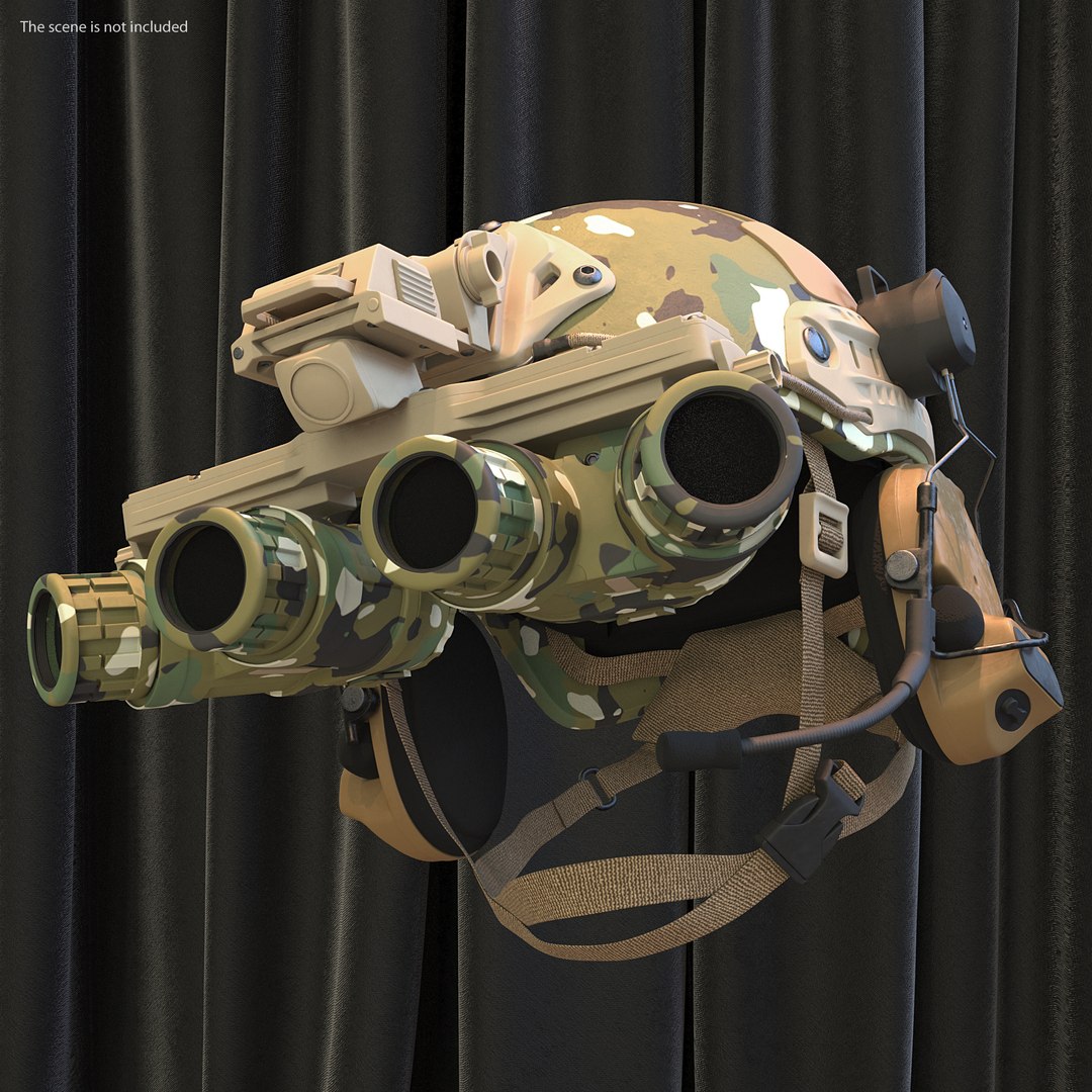 Tactical Helmet Digital Woodland Camo 3D model preview