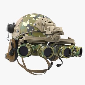 3D tactical helmet digital woodland camo
