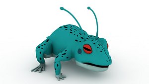 Cartoon Green  Frog 3D