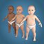 Baby Girl - Baby Boy - 3 Skin Textures