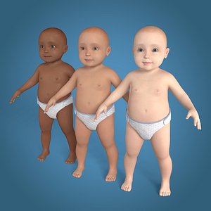 Baby Girl - Baby Boy - 3 Skin Textures