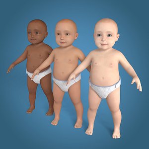 Baby Girl - Baby Boy - 3 Skin Textures
