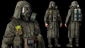 3D model MODULAR POST APOCALYPTIC SURVIVOR GAME READY 3D CHARACTER Low-poly 3D model