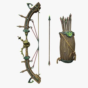 3D Pirate bow quiver arrow