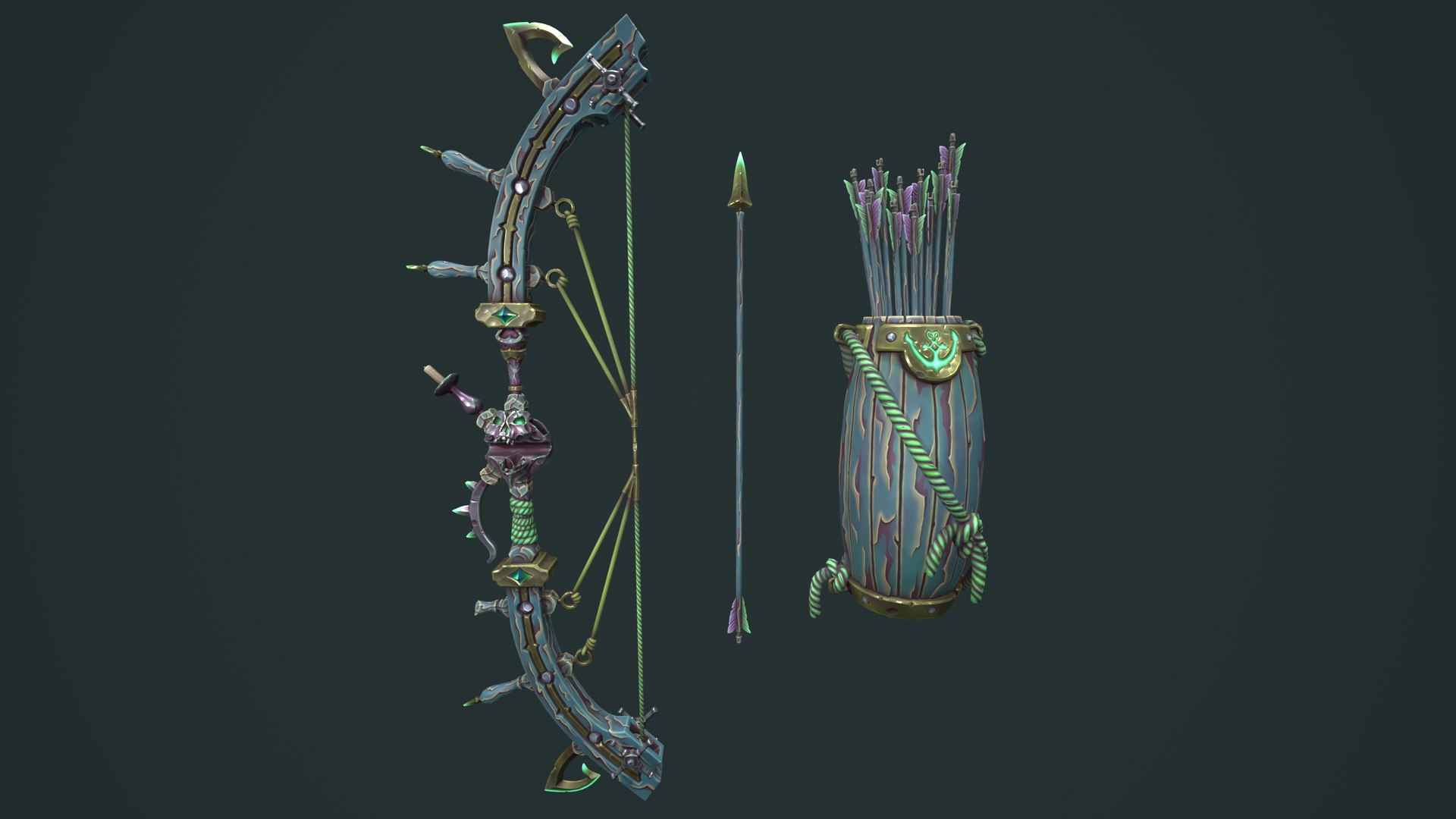 3D Pirate bow quiver arrow https://p.turbosquid.com/ts-thumb/9r/jLTslM/WK/6/png/1760358214/1920x1080/fit_q87/b1530d1fdd77c9635fdd5da10a9ea1bd5bbc7006/6.jpg