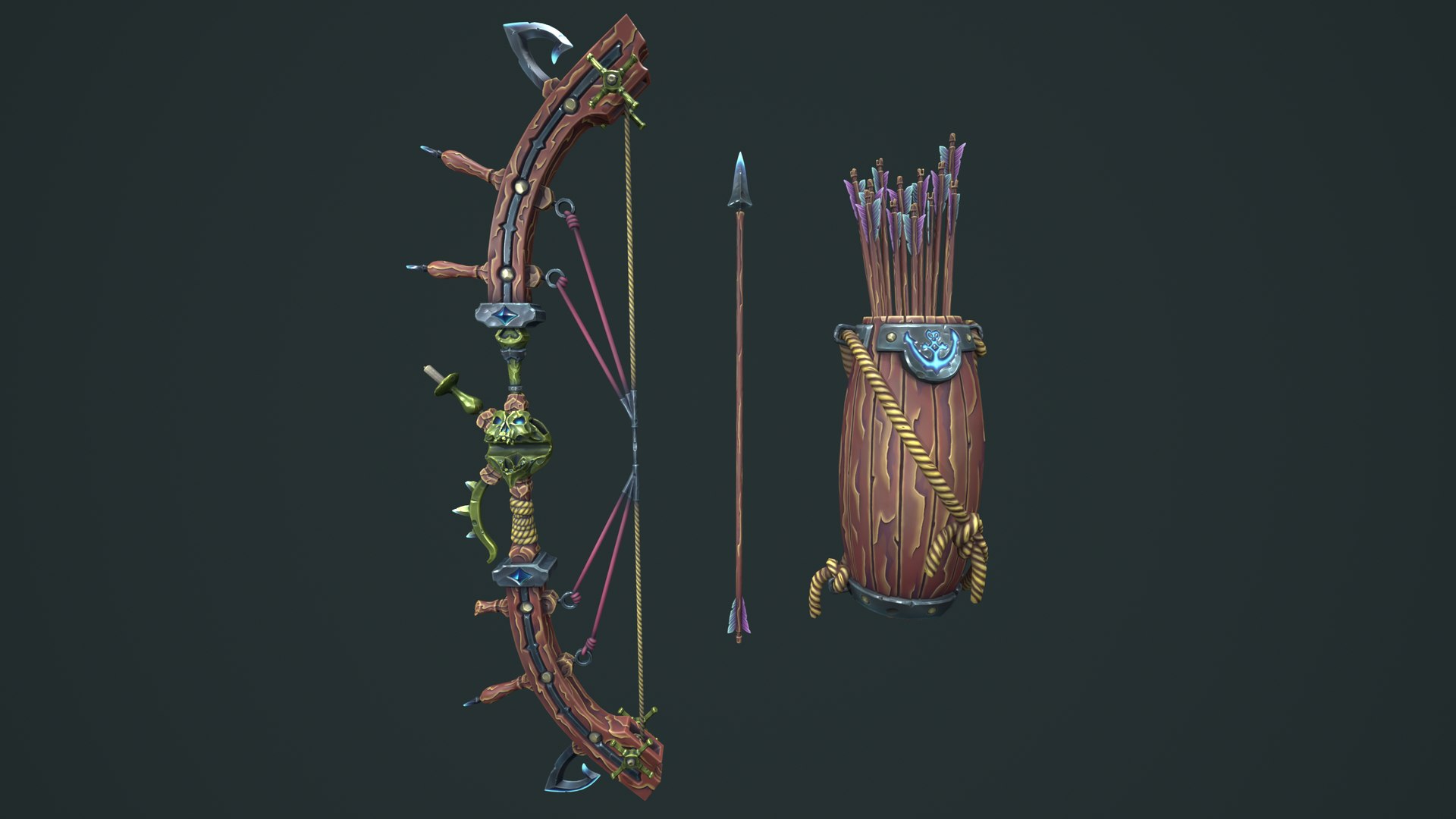 3D Pirate bow quiver arrow https://p.turbosquid.com/ts-thumb/9r/jLTslM/rR/4.1/png/1760358202/1920x1080/fit_q87/3534183aaa57dc7075f016ec1911395fb3bc1f4b/4.1.jpg