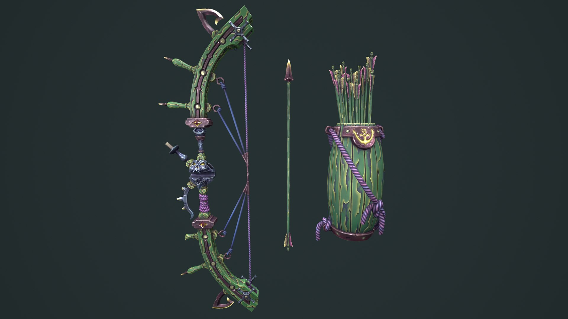 3D Pirate bow quiver arrow https://p.turbosquid.com/ts-thumb/9r/jLTslM/zD/7/png/1760358218/1920x1080/fit_q87/b0d605b80dea933e90133688b29ce24331ece17c/7.jpg