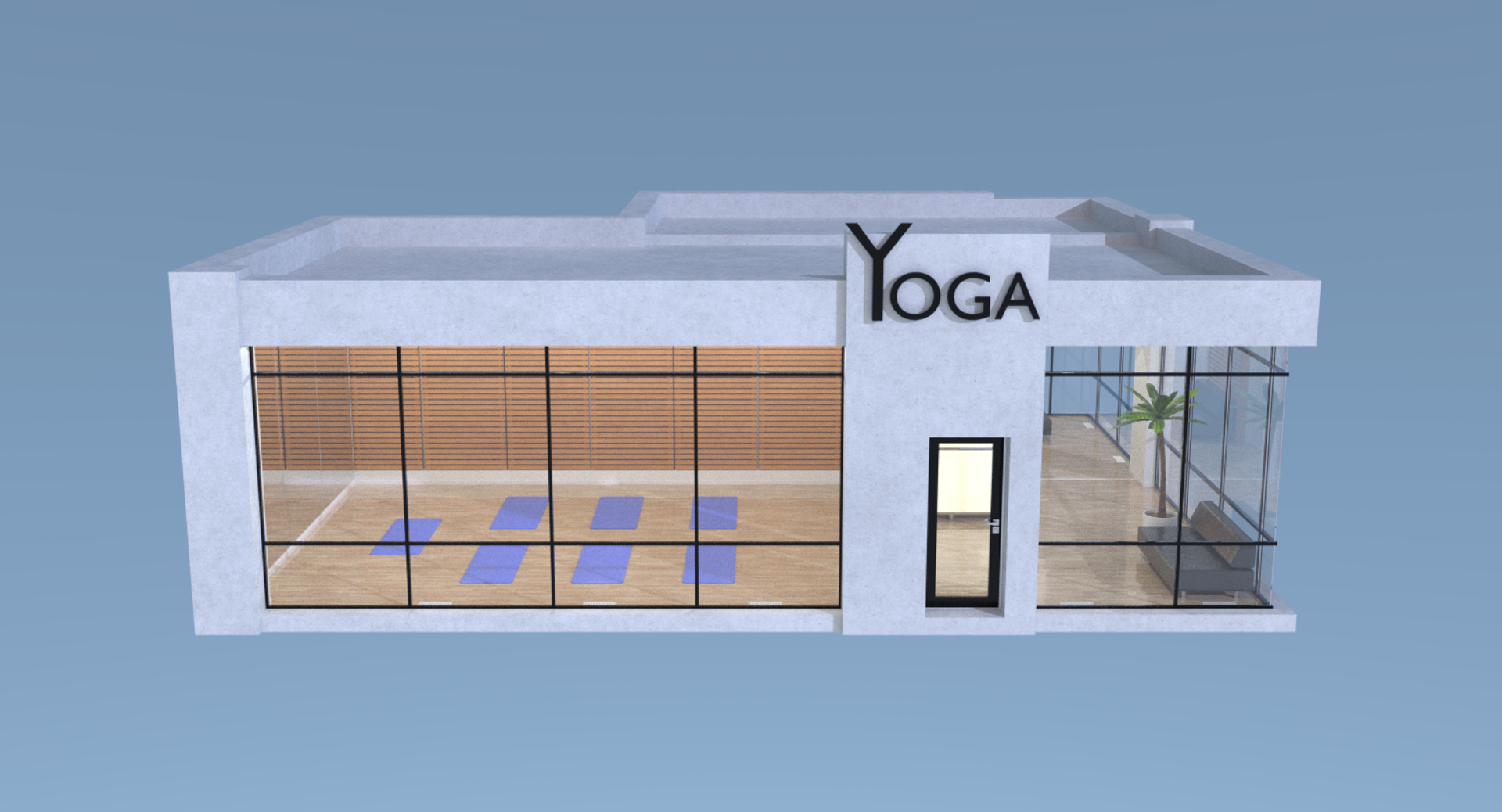 Yoga studio equipment | 3D model