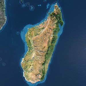 Madagascar Map - 28K Realistic Satellite Terrain - Elevation 3D model