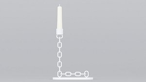 Alphabet L White Chain Candleholder 3D Model True PBR Renders Zero Cleanup UVs 4K PBR Textures 3D model