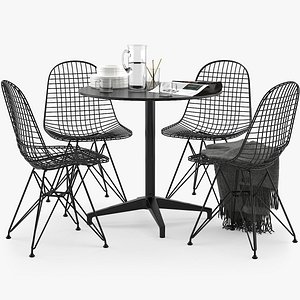 Vitra Wire Chair DKR Bistro Table