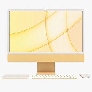Apple iMac 24 inch 2021 Yellow 3D