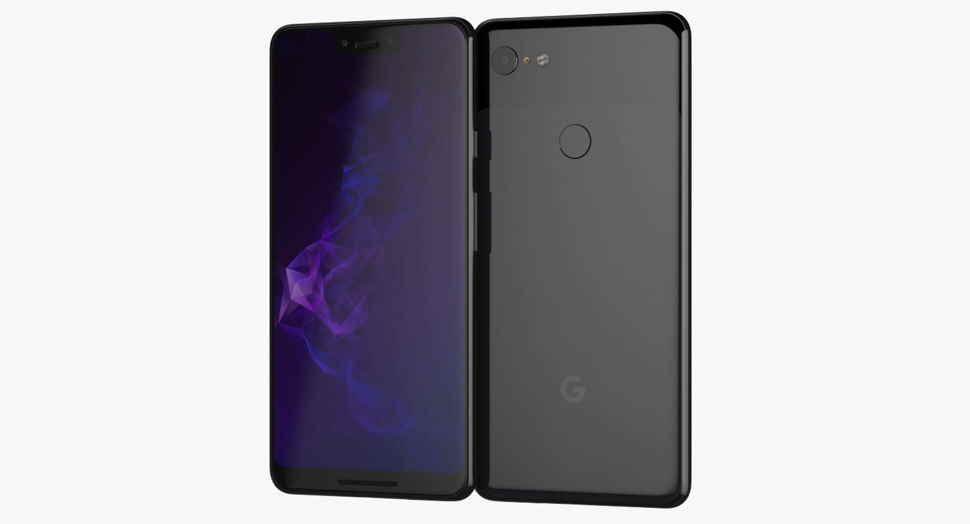 Black Google Pixel 3XL 3D model preview