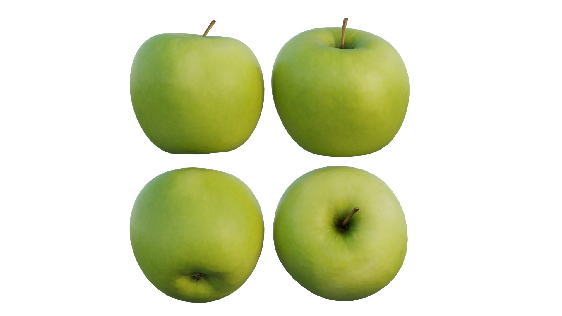 3D Granny Smith apple https://p.turbosquid.com/ts-thumb/9s/MetTmJ/Ax/7_interactivelightmix/png/1659741751/1920x1080/fit_q87/dd67cf8c8364154187ff6b08811e31205dde5cca/7_interactivelightmix.jpg