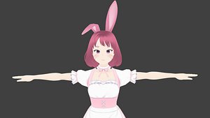 Game Ready Low Poly Anime Character Girl