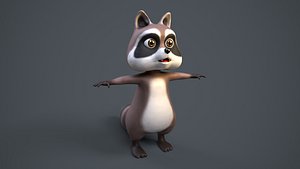 animation racoon 3D model