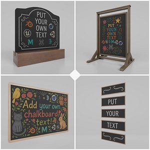 3D Rustic Charm Signage Bundle - Customizable Chalkboards