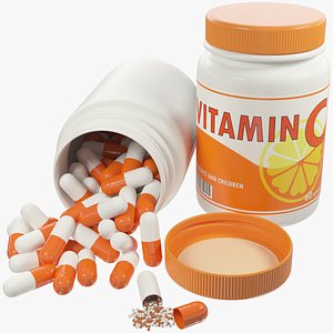 Plastic Jar with Pills V3 Vitamin C