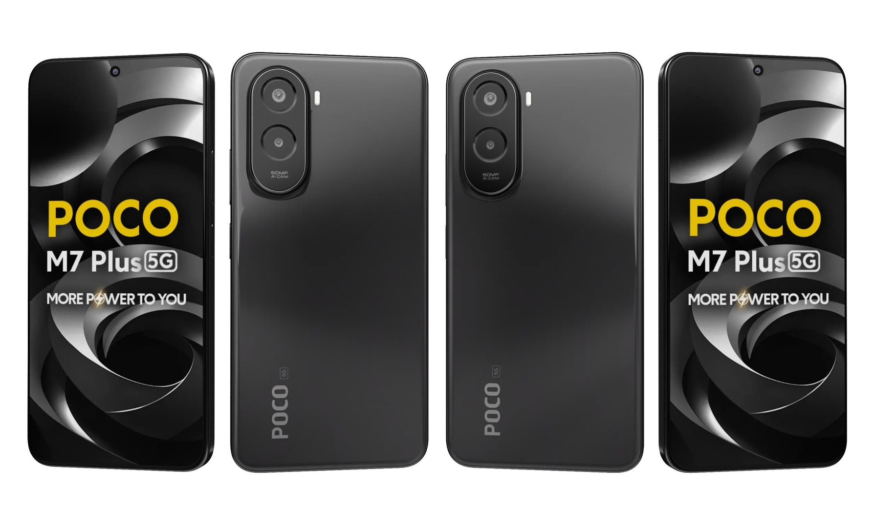 Realme P4 Steel Gray And Xiaomi Poco M7 Plus 5G Black 3D Model ...