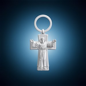 3D Saint Francis Tau Keychain 3D Printable Model