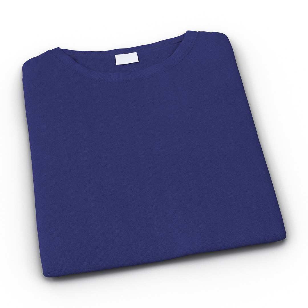 Folded TShirt Blue 3D model preview