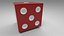 High Poly Die - Classic and Red and White