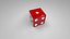 High Poly Die - Classic and Red and White