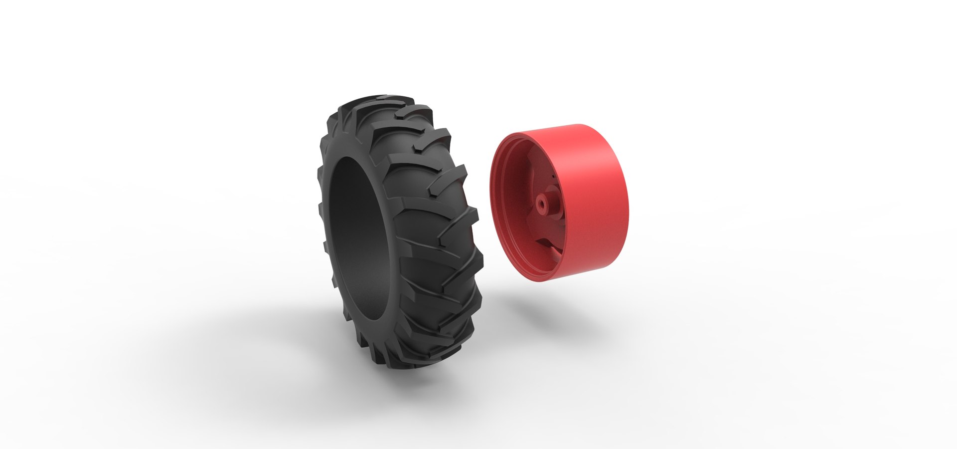 3D Rear Wheel Of Vintage Pulling Tractor Version 2 Scale 1 To 25 Model ...