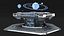 Table centrale de commande de science-fiction grise