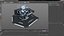Table centrale de commande de science-fiction grise