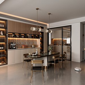 3D Modern dining room