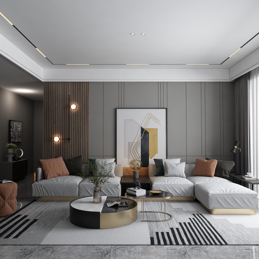 Modern Living Room 3D Model - TurboSquid 1563040