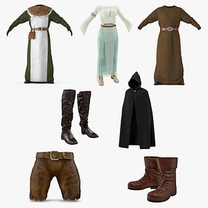 Medieval Clothes 3D Models Collection