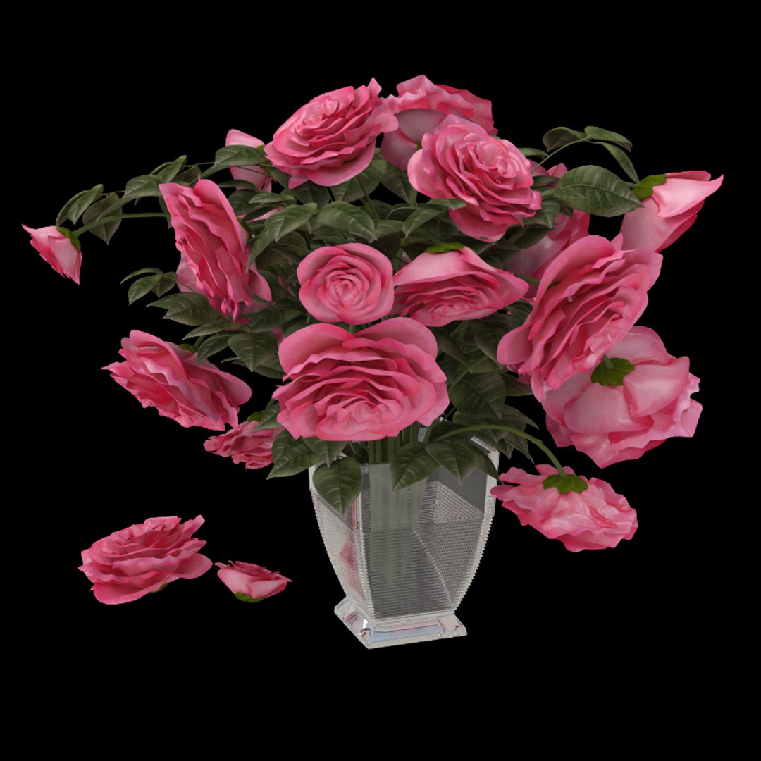 Pink Rose 3d Obj