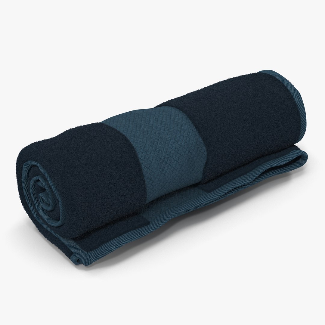 Rolled Towel Blue 3D model preview