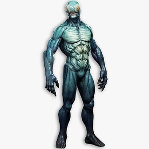 Alien Creature 02 - Low Poly Stylized Monsters - Animation Fantasy UFO Character Predator 16 model