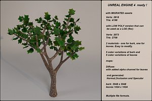 Low Poly Fantasy Game Tree 09