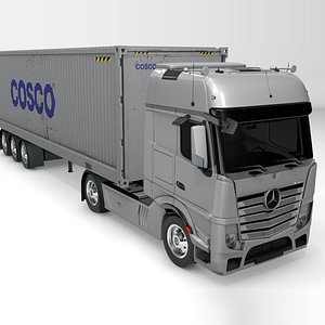 3D mercedes benz actros silver