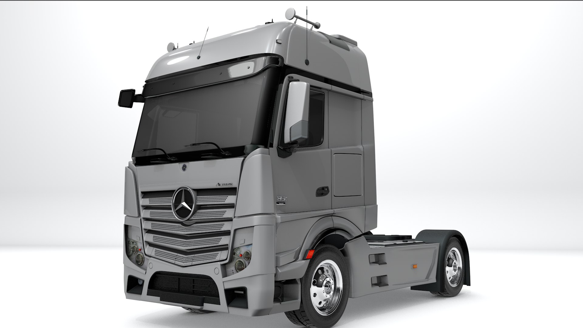 3D mercedes benz actros silver - TurboSquid 1561084