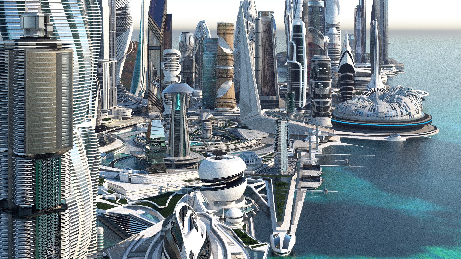 Future city 3D model - TurboSquid 1682588