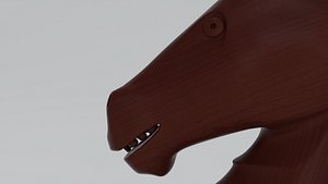 3D Knight  Wooden Chess Pieces - Low Poly model