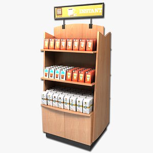 3d coffee display rack model